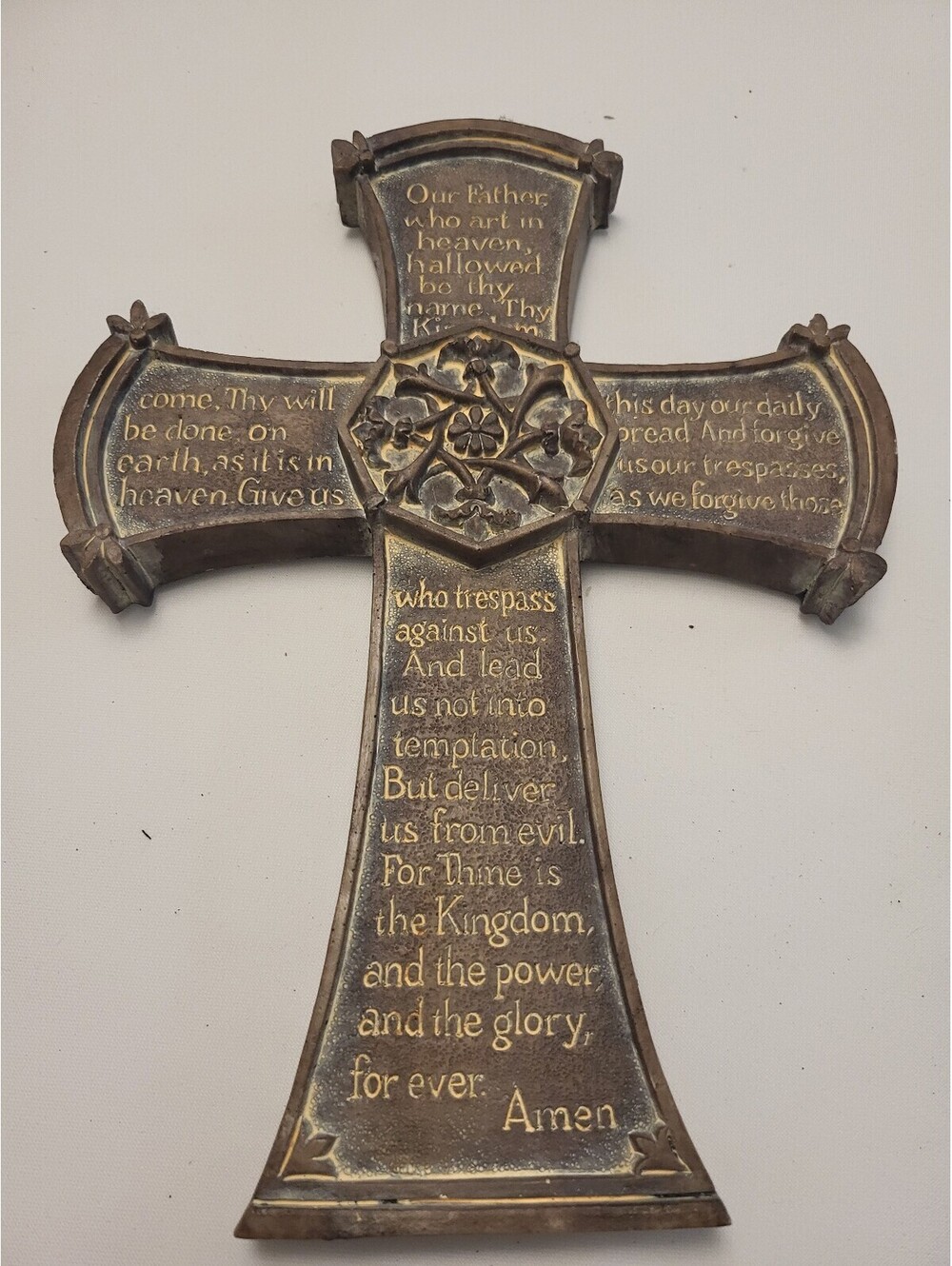 Decorative Wall 10.5x8" Cross Plaque with The Lord's Prayer